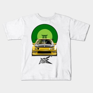 integra type r racecar lowered yellow Kids T-Shirt